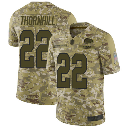 Men Kansas City Chiefs #22 Thornhill Juan Limited Camo 2018 Salute to Service Football Nike NFL Jersey